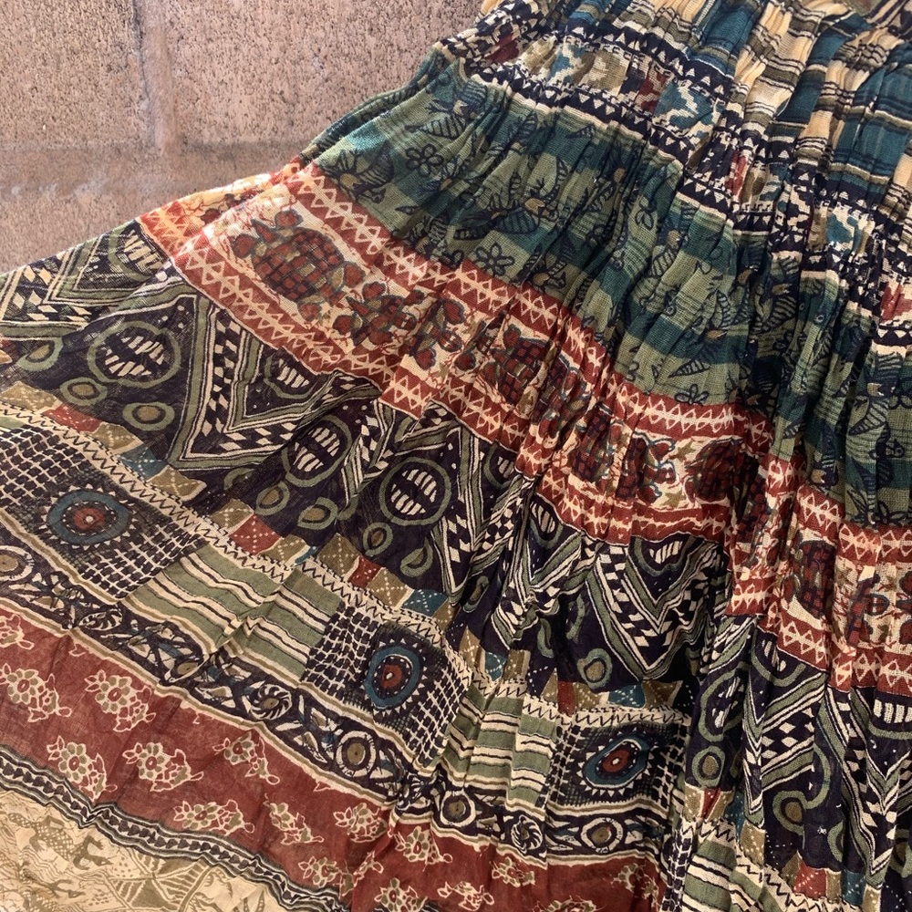 90s Graphic Print Cotton Mini Skirt One Size